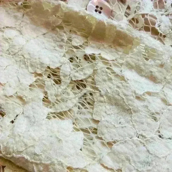 CAbi Women's Ivory Lace Blazer Jacket Floral Button Front Long Sleeve - Picture 5 of 6